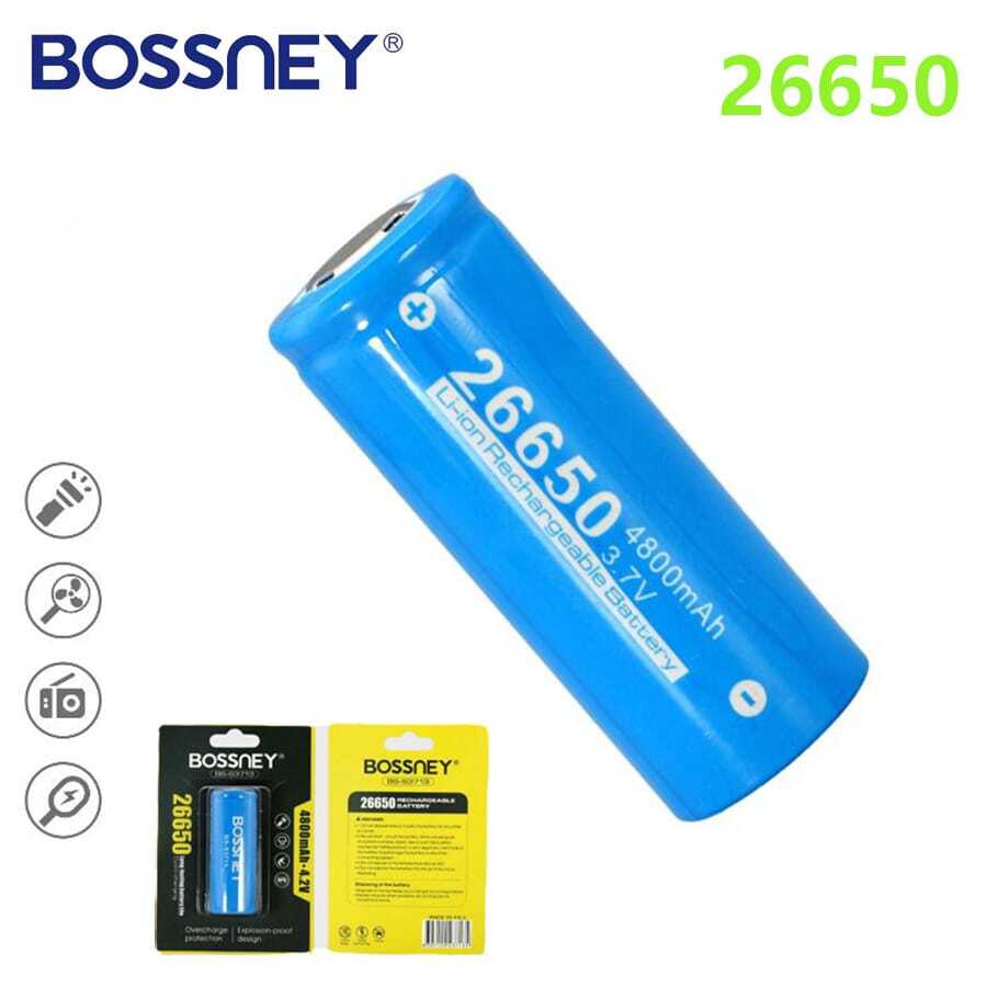 Batería recargable 26650, Pila 1 unidad, 3,7 V, 4800 mAh, de litio 26650, batería plana para linternas, herramientas eléctricas y otros equipos - 26650 - Ver 1
