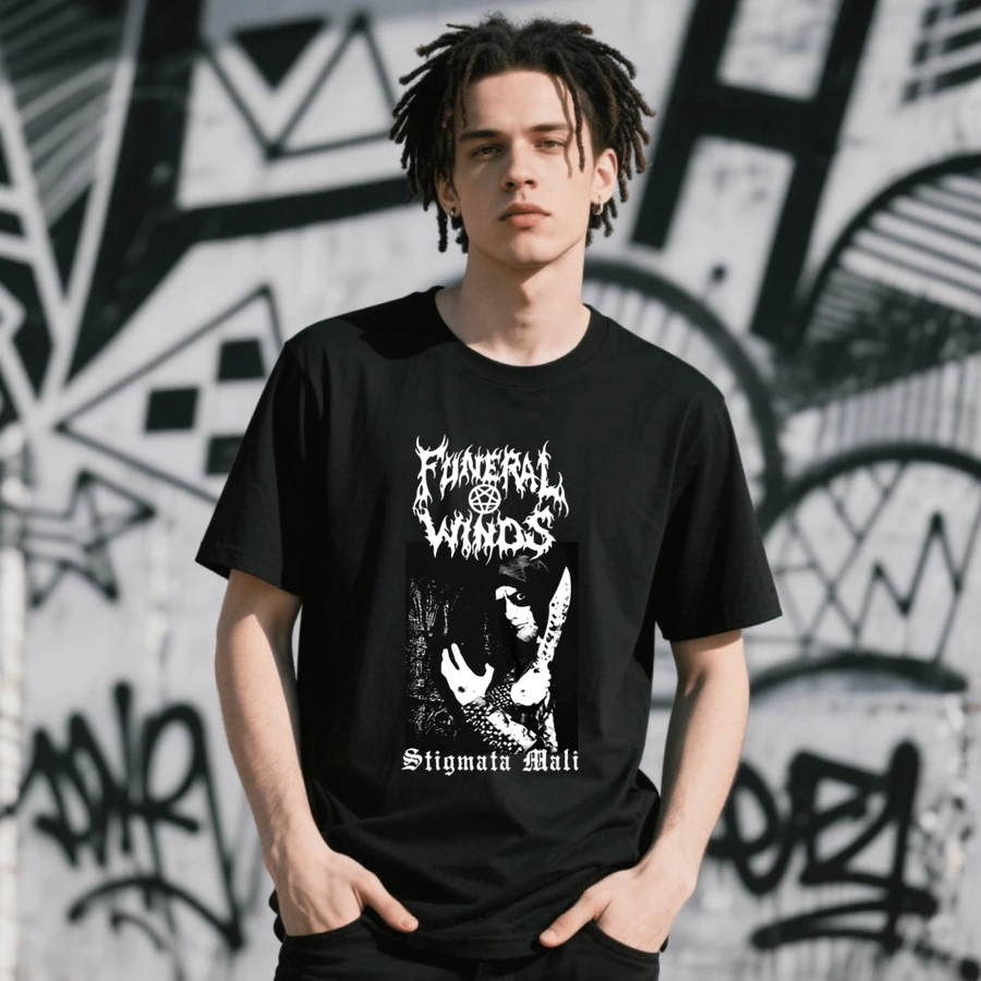 Funeral Winds Stigmata Mali,2025 Tour Shirt Unisex GIFT For Fans Printed Black Tee Pure Cotton Casual T-Shirt - Black - View 1