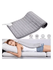 Almohadilla eléctrica, utilizada para aliviar el dolor en la espalda, los hombros, el cuello, las rodillas y las piernas. 6 niveles de calentamiento rápido, con función de apagado automático, lavable a máquina, terapia térmica de doble modo: húmeda/seca (gris). - Gris - Ver 3