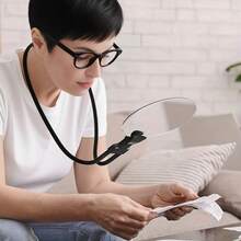 4X Magnifying Glass With 5in Diameter Magnifying Lens, Hands-Free Magnifying Glass For Reading, Adjustable Magnifier With Stand Neckwear For Seniors Low Vision When Sewing, Crafting, Cross Stitch, Inspection, Repair,For School Supplies,Back To School