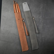 Drum Stick Bag,Portable Drumstick Bag & Case,PU Leather Drumstick Holder With Detachable Wrist Strap For All Drumsticks And Percussion Mallets,Gift For Drummer