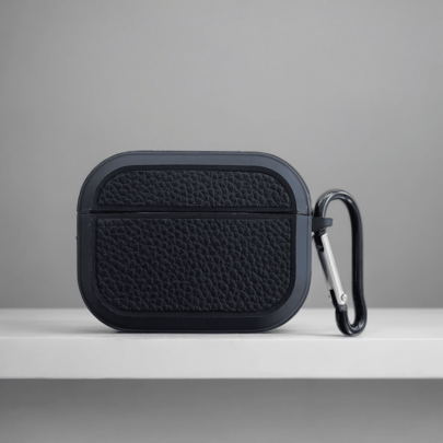 1 件简约商务纯色荔枝纹皮革保护壳适用于 4、新款第二代、 1/2/3 TPU 软硅胶耳机套、 Pro 2