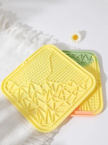 2Pcs Cat/Dog Bowl, Puppy Keep Feed,Lick Mat For Pet With Suction Cups,Dog/Cat Stuff,Silicone Pet Slow Feeder Bowls, Suitable For Dry/Wet Food, And Liquids - 黃色+拼色 - 查看 8