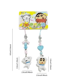 Mini llavero de Crayon Shin-chan - Edición perrito blanco. Adorable figura 3D con cuentas de colores y lazo. Ideal para decorar bolsos y llaves. Coleccionable de anime único para fans de todas las edades. Accesorio elegante y funcional para uso diario. Regalo ideal para amantes del anime y amantes de la moda. - novato - Ver 10
