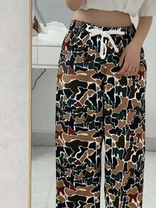 Women's Camo Pants Y2K Camouflage High Waisted Joggers Pants - Cà phê nâu - Xem 3