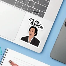 Adesivo de vinil It's Me Jessica Hot Chick, 2 peças, acabamento fosco, autoadesivo, uso único, adesivos para garrafas de água, copos, laptops, chapéus, capas de celular - formato assimétrico, aplicação de superfície versátil