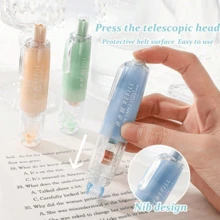 1pc/2pcs Retractable Double-Sided Tape Dispenser, Creative Pen-Shaped Polka Dot Tape In Pink, Blue, Green, White, With Roller And 360° Rotatable Tip, For Scrapbooking, Cards, DIY, Portable, Back To School, Office Supplies, Teacher's Day, Graduation, Thanksgiving, Birthday Gifts, School Prizes And Rewards