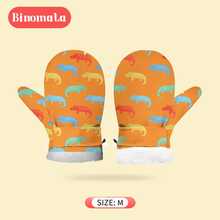 Binomata 1 双幼儿男孩和女孩卡通设计防水保暖冬季手套，S 码适合 6-18 个月，M 码适合 1-3 岁，户外雪地滑雪手套