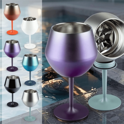 Taça Copo Térmico De Aço Inoxidável 2 Em 1 Para Gin Vinho Cerveja Drink Bebidas