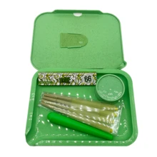1 Set Completo de Kit de Fumar, que incluye 8 conos pre-enrollados, 1 libreta de papel de fumar, bandeja de plástico de doble capa, molinillo de doble capa, tubo de almacenamiento, regalo de cumpleaños, regalo de vacaciones, regalo del Día de San Valentín