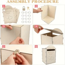 [Buzón de boda vintage] Buzón de boda vintage con decoraciones de flores y corazones, etiquetas de Sr. y Sra., apariencia similar, construcción de madera artificial fácil de limpiar - Decoraciones de boda rústicas, decoración del hogar, estuche elegante para recuerdos, aspecto hecho a mano, regalos sentimentales, acentos con forma de corazón, acabado fácil de limpiar