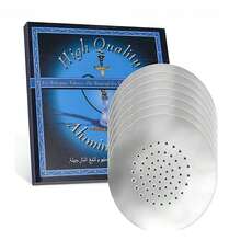 50 件/100 件/带孔水烟箔 - 预打孔铝制水烟箔 | 带孔水烟箔，适用于水烟头、水烟碗配件 | 水烟嘴、香料、烟草箔，4.7 英寸，0.02 毫米 - 銀色 - 查看 8