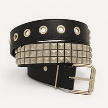 Spike Scene Silver Rock And Roll Belt - 銀色 - 查看 3