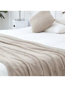 泡泡沙发毯，ins风毛绒盖毯，办公室午睡毯，空调罩毯，适合民宿装饰，床尾围巾 - 卡其色泡泡 - 查看 2