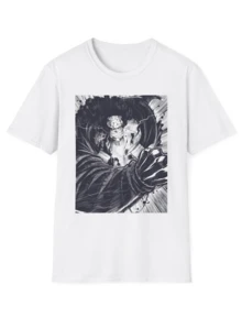 Edgy Anime Theme Manga Style Graphic Print Crew Neck T-Shirt Sweatshirt Tops Plus Size Clothes Monochrome Design Details Short Sleeve Y2K Style Relaxed Garment Style Suitable For All Seasons Machine Washable For Business Casual And Casual Wear Daily Outings Usage Context - trắng - Xem 1