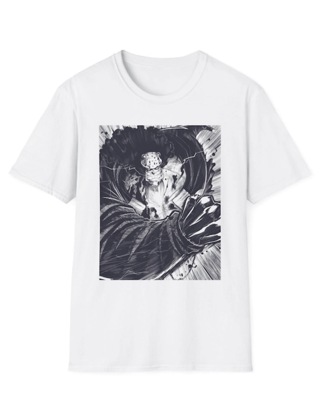 Edgy Anime Theme Manga Style Graphic Print Crew Neck T-Shirt Sweatshirt Tops Plus Size Clothes Monochrome Design Details Short Sleeve Y2K Style Relaxed Garment Style Suitable For All Seasons Machine Washable For Business Casual And Casual Wear Daily Outings Usage Context - trắng - Xem 1