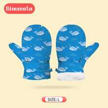 Binomata 1 双幼儿男孩和女孩卡通设计防水保暖冬季手套，S 码适合 6-18 个月，M 码适合 1-3 岁，户外雪地滑雪手套