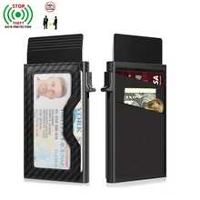 Automatic Pop-Up Card Holder With RFID Shielded Bank Card Slot Halloween Gift Gift For Men Husband Birthday Gift Small Gift Funny Gift Anniversary Gift Coin Purse Mini Wallet Wallet Small Wallet Card Wallet Travel Essential Badge Holder Id Card Holder Id Holder - Multicolor - View 1