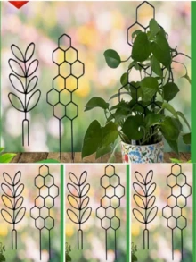 2 件植物攀爬架盆栽植物、攀爬植物和可堆叠植物架盆栽花架兰花玫瑰人造植物架塑料架 - 黑色 - 查看 4