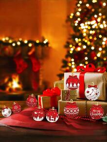 12-24 Decorações de madeira requintadas para árvores de Natal - adequadas para decoração de Natal e casa (bolas de Natal) - Multicolorido - Ver 10