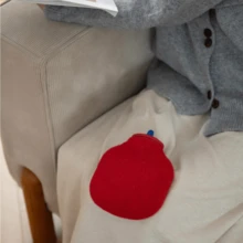 Refillable Hot Water Bottle, Vintage Minimalist Design, Removable Plush Lining, Thick Anti-Explosion Hand Warmer, Winter Heating Pad