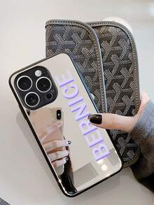 1 قطعة غطاء هاتف شفاف مقاوم للصدمات مطبوع عليه الاسم الشخصي متوافق مع موديلات iPhone11/12/13/14/15/16/16pro/16plus/16promax/17promax/17air، S25/A56/A17/A36 وغيرها من الموديلات