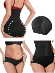 Women's Shapewear Panties Double Adjustable Compression Waist For Abdominal Reduction - 黑色 - 查看 3