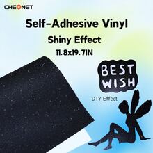 1 Tờ A4 30cmx21cm/12*8.2In Tấm nhựa vinyl tự dính lấp lánh vĩnh viễn dùng để trang trí tiệc, nhãn dán, dụng cụ cắt thủ công, đề can xe hơi tự làm - màu đen - Xem 9