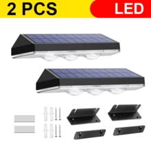 Super Bright Outdoor LED Solar Wall Lights White/Color Multi-Function Lighting Solar Fence Lights Outdoor Garden Decorative Porch Decorative Beautification Lights Solar Deck Lights