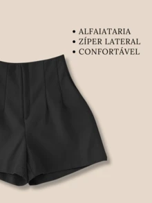 Tailored Shorts For Pre-Teen Girls With Zipper - Black - View 2