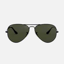 Anteojos de sol Ray-Ban Aviator Classic talle Standard armazón polished black y lente green - Verde - Ver 2