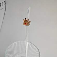 1pcof Beautifully Designed Santa Claus, Christmas Tree, Christmas Decoration Glass Straws, Reusable Glass Straws For Juice, Cold Drinks, Milk And Party Supplies, Companion Gifts - Style 1 - View 5