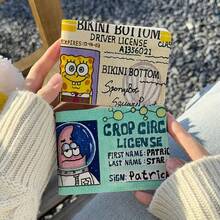 SPONGEBOB Spongebob SquarePants Driver's License Protective Case, Two-In-One Vehicle Registration Certificate, Motor Vehicle Driver's License Book Leather Case,Multi-Card Slot Card Holder, Document Bag