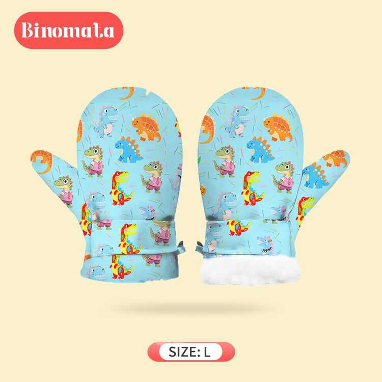 Binomata 1 双幼儿男孩和女孩卡通防水保暖冬季手套，M 码适合 1-3 岁，L 码适合 3-8 岁，户外雪地滑雪手套 - 多色 - 查看 28