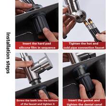 1 Set Of Faucet, Easy To Install, 360 Degree Rotating Nozzle, Convenient For Cleaning Various Corners Of The Basin, Suitable For Single And Multiple Bowl Shaped Sinks In The Kitchen Or Bar - Silver - View 4
