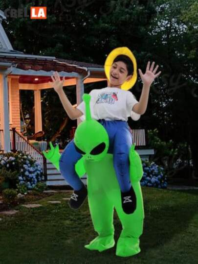 CasaBella Halloween Inflatable Alien Costume, Suitable For Children 120-150cm Tall, Inflatable Toy, Halloween And Christmas Gift