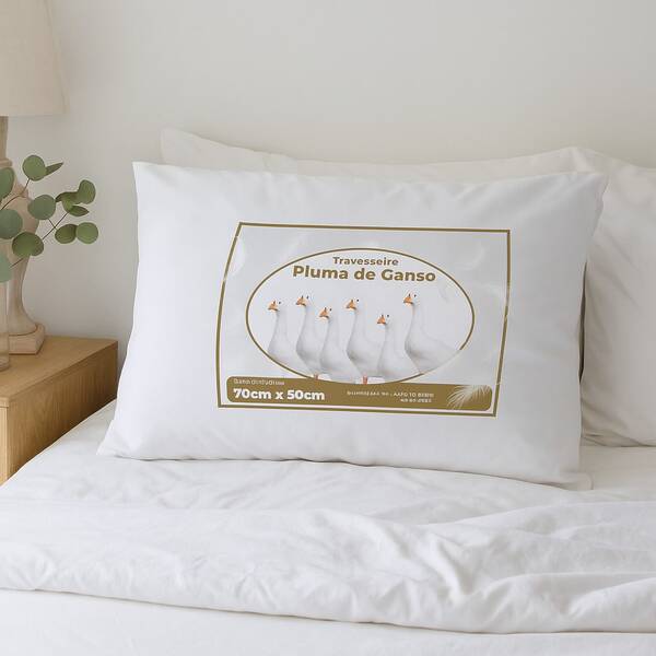 Kit 2 Travesseiro Penas e Plumas De Ganso 100% Sintético 50x70 cm 400 Fios Hipoalergênico Macio Confortável Travesseiro para cama Travesseiro ergonômico Travesseiro para sofá