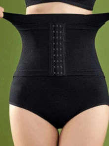 Women's Shapewear Panties Double Adjustable Compression Waist For Abdominal Reduction - 黑色 - 查看 8
