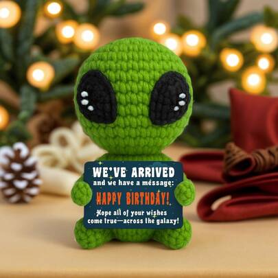 1件手工钩织桌面摆件，异想天开的科幻动物植物造型玩偶，可爱卡通风格，适合送给闺蜜、姐妹、妈妈、奶奶、同事、家人，传递正能量，创意派对礼物，母亲节礼物，感恩节礼物，儿童毛绒玩具，房间桌面装饰