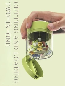 Cortador y organizador portátil de pastillas 2 en 1, dispensador de medicación mini de 7 días para dosis diaria