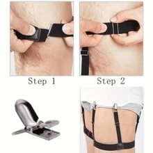 Pair Of Dress Shirt Stretchers, Suspenders, Elastic Clips - 黑色 - 查看 5