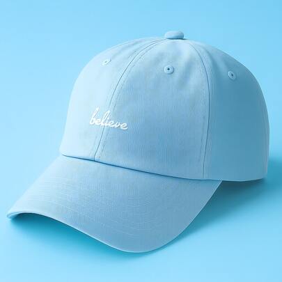 Bone Believe Casual Retrô Bordado Praia Masculino e Feminino com Regulagem Todas as Cores