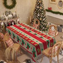 1/20 piezas Mantel de Navidad, Hombre de Jengibre, Árbol de Navidad, Mantel con Patrón de Bayas, Decoración de Ambiente Navideño, Decoración Vibrante de Mesa, Adecuado para Cocina, Mesa de Comedor, Fiesta de Vacaciones, Picnic al Aire Libre y Decoración de Cena, Decoración de Ambiente Navideño - Multicolor - Ver 5