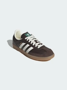 Adidas Originals Adidas Samba OG Premium Sneakers, Timeless Retro Trainers In Fall Tones, Leather & Suede Construction, Low-Top Casual Sneaker For Outdoor, Sports, Sambas For School And Work, Daily Shoes For Skate Outfit - 深棕色/米白色/膠質 - 查看 7