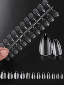 120pcs XXS Extra Short Almond Coffin Nail Tips Half Matte Pre-Filed Soft Gel Full Cover Fake Nail For Small Average Nail Beds