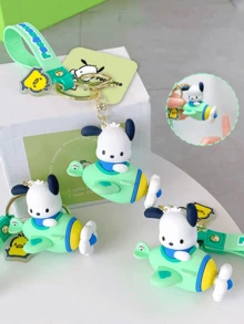 Sanrio Series Pochacco Plane Keychain, with Rotating Propeller - Adorable 3D Design, PVC Flexible Tape Included, Perfect for Bag & Key Decoration, Unique Collectible for Cartoon Lovers, Stylish & Functional Accessory for Daily Use, Suitable for Cartoon Lovers, Stylish & Functional Accessory for Daily Use, Suitable for All Auit - 旋轉帕恰狗飛機 - 查看 10