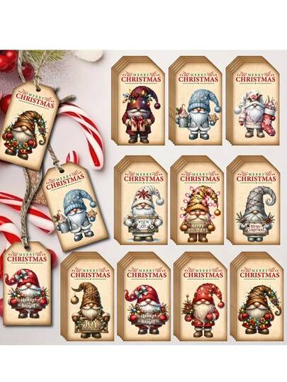 20pcs/10pcs Christmas Tags, Paper Holiday Gift Decoration Tags, Christmas Tree Decorations, No Power Needed, No Feathers, Universal, Gift Tags - Holiday Tree Design Suitable For Holiday Gifts And Decorations, Christmas, Room Decoration, Home Decoration, Christmas, Room, Decor, Christmas Decor, Decoration, Home Decoration, Indoor Christmas Decoration Christmas Decorations Winter