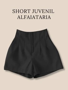 Tailored Shorts For Pre-Teen Girls With Zipper - Black - View 1