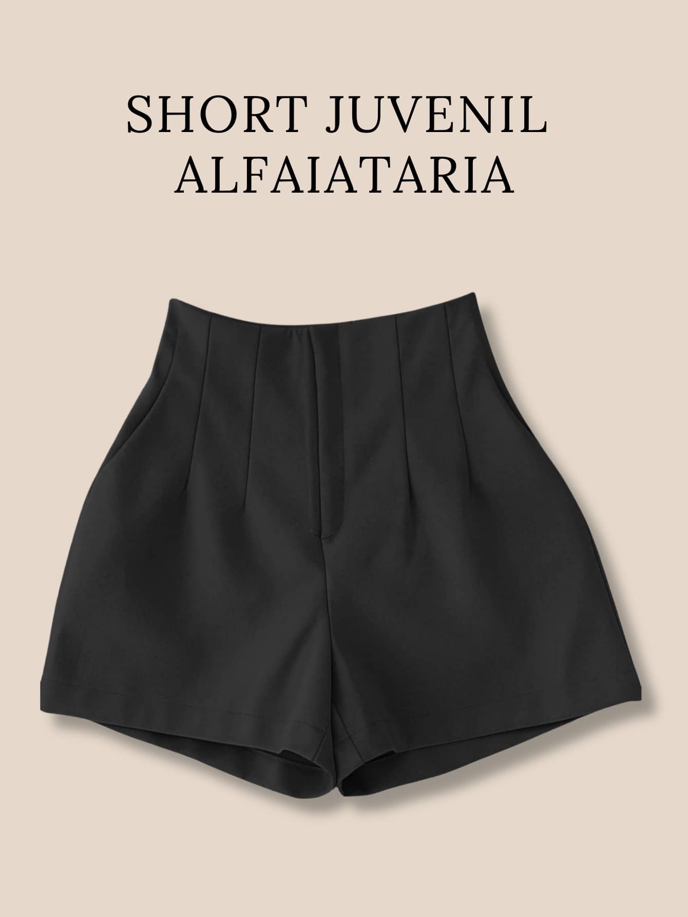 Tailored Shorts For Pre-Teen Girls With Zipper - Black - View 1