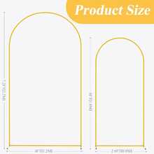 2 Pack Metal Arch Backdrop Stand(7.2FT/6FT), Decorative Balloon Arch Stand, Easy Assembly Gold Wedding Arch, Stable Backdrop Arch Stand For Wedding Ceremony, Birthday Party, Baby Shower - 金色 - 查看 9